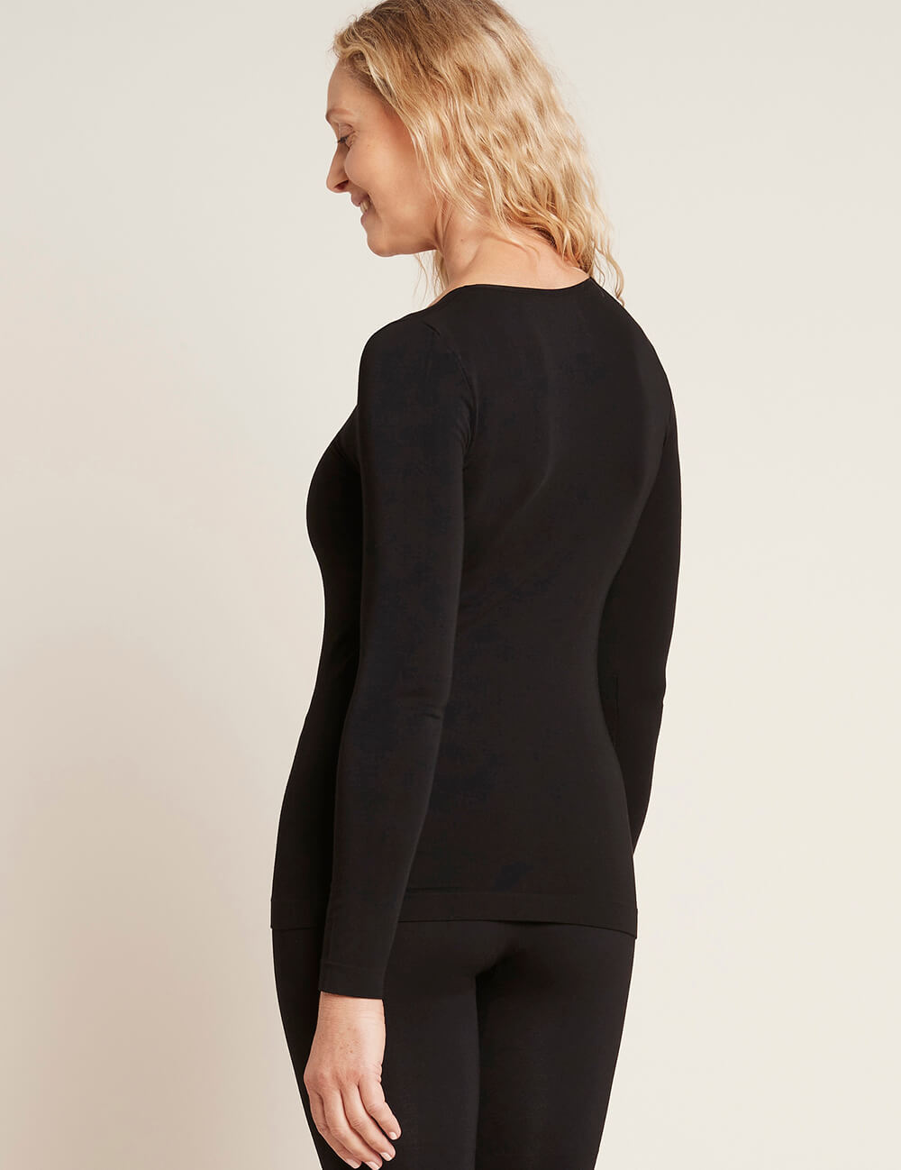 Boody Bamboo Women's Long Sleeve Top in Black Back View