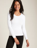 Boody Bamboo Women's Long Sleeve Top in White Front View