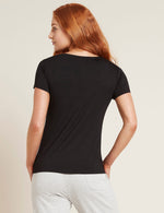 Boody Bamboo Women's V-Neck T-Shirt in Black Back View
