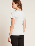 Boody Bamboo Women's V-Neck T-Shirt in Light Grey Back View